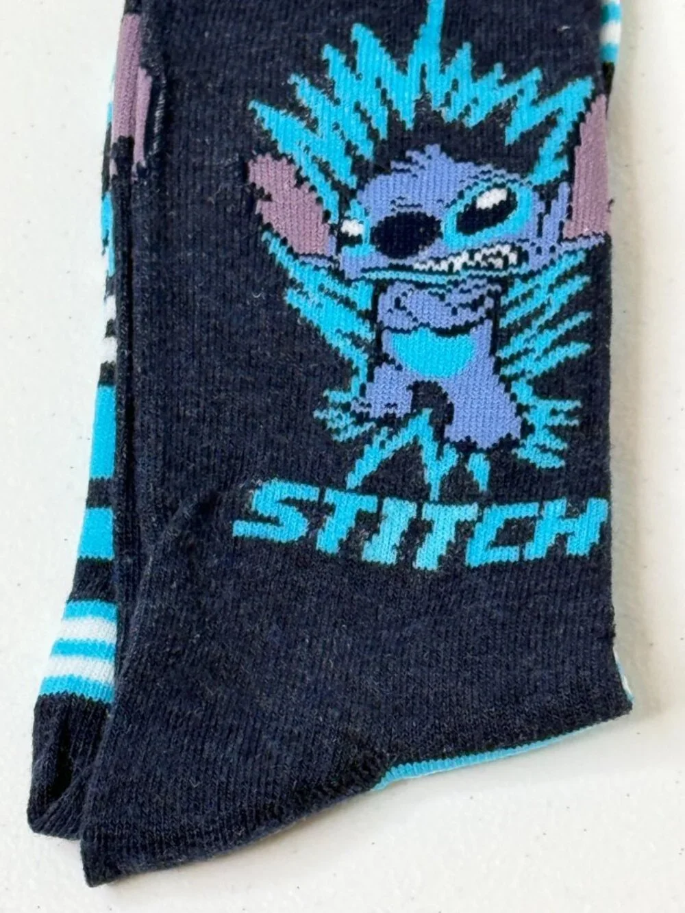 Disney Stitch Black Crew Socks Adult NWT